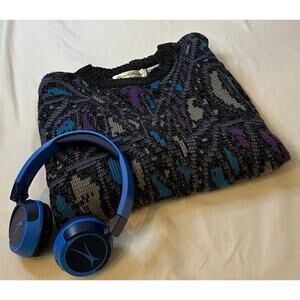 Vintage 80/90s MichaelGerald Crewneck Sweater Abstract Design Blue Purple Large